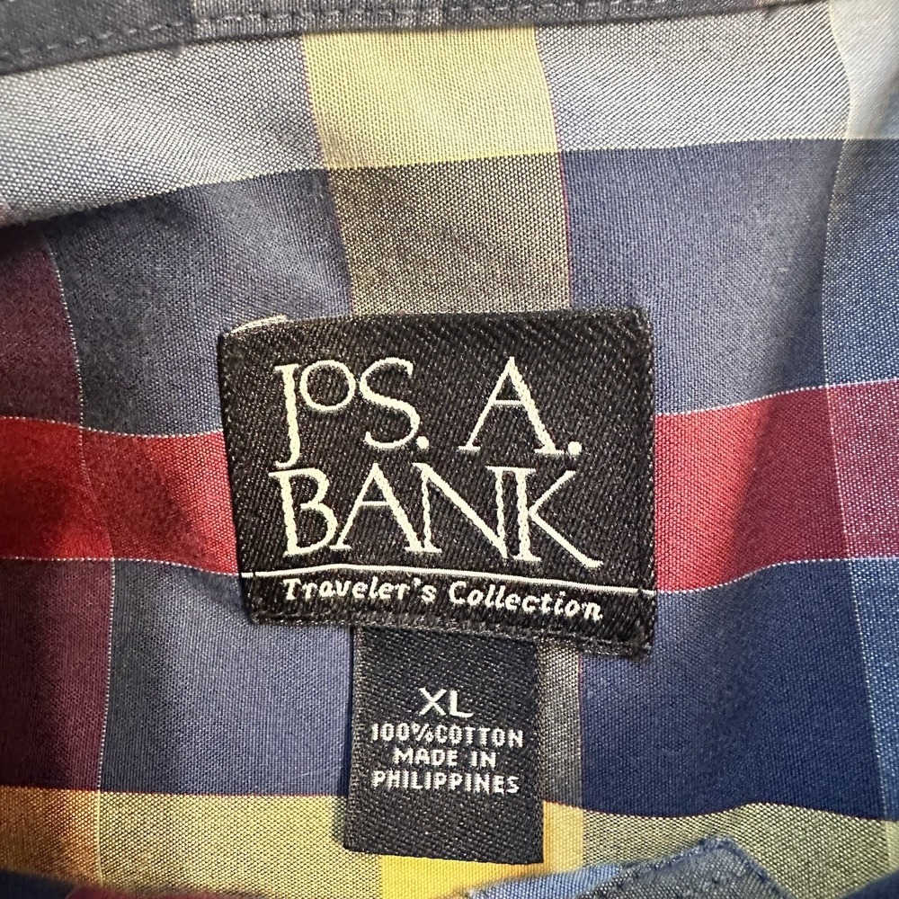 Jos‎ A. Banks Mens Traveler's Checkered Long Sleeve Button Down Shirt XL - Picture 13 of 16